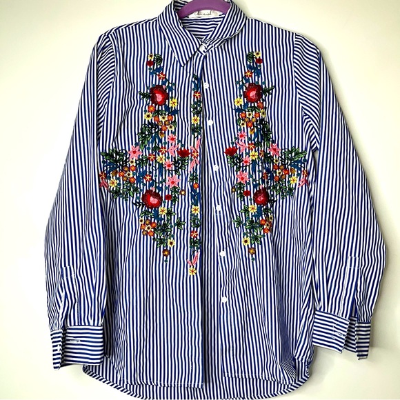 COPY - ChicWish Embroidered Button Down Tunic Length - Picture 1 of 10